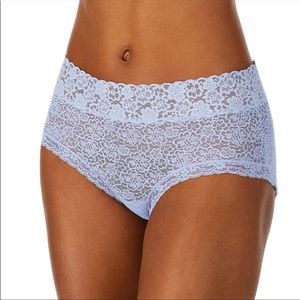 🆕 SO Intimates Lace Trimmed Blue Hipster Lace Underwear, Size Medium